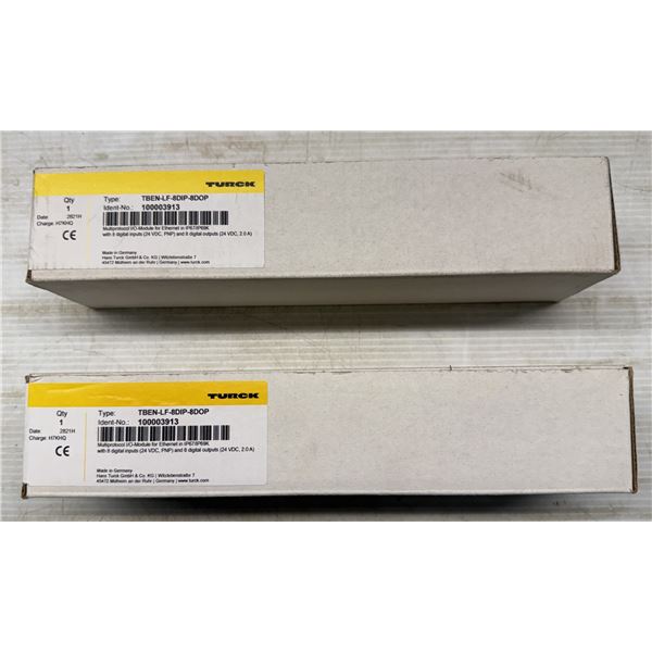 (2) Turck #1000039 / TBEN-LF-8DIP-8DOP Multiprotocol I/O Modules