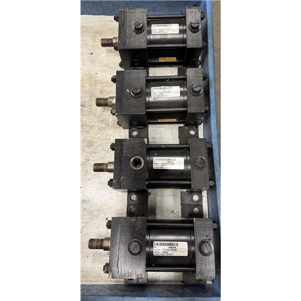 (4) Parker #1H000035738 / 3.25CC2ANLU14AC2.000 Air Cylinders 250psi