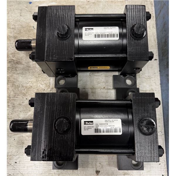 (2) Parker #1H000035738 / 3.25CC2ANLU14AC2.000 Air Cylinders 250psi