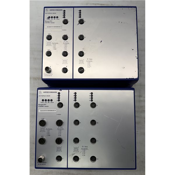 (2) Hirschmann #OPTOPUS OS20 Managed IP67 Ethernet Switches