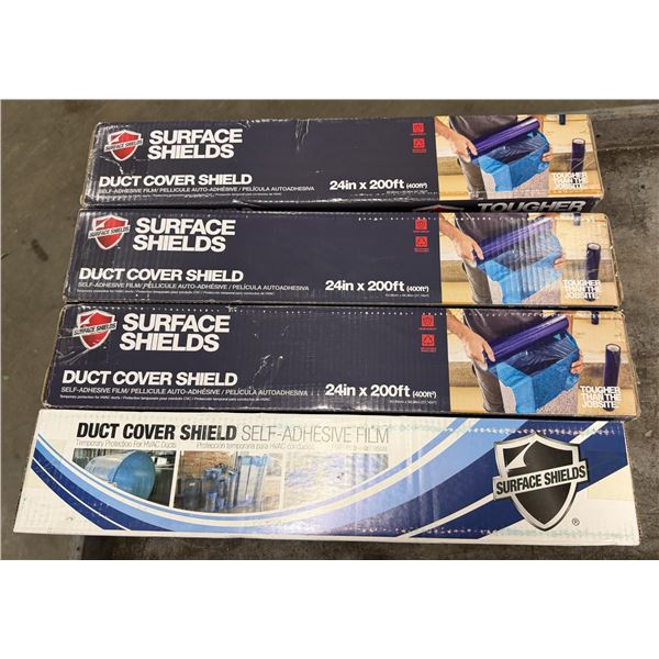 (4) Rolls of Surface Shields Duct Cover Shield Self-Adhesive Film 24" X 200'