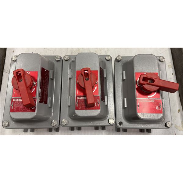 (3) Killark #B7NFD13AA B7 Compact Non-Fuse Disconnect Enclosures