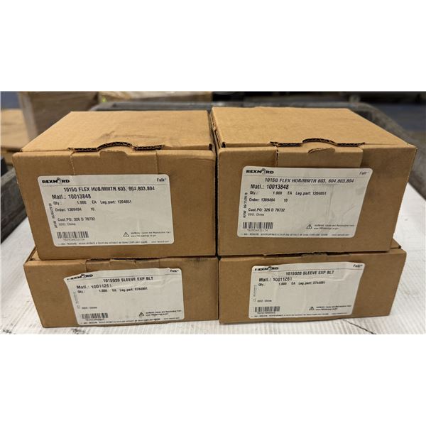 Lot of (4) Misc. Rexnord Flex Hub and Sleeve Items