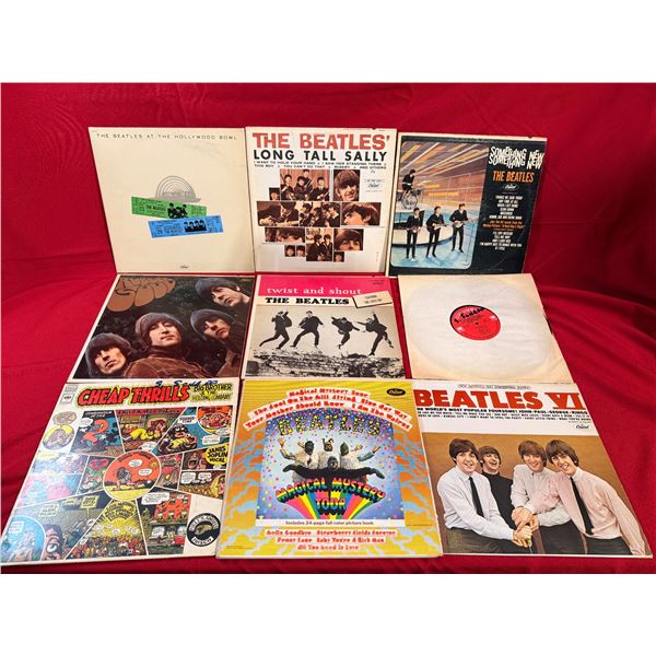 Nine Vinyl Records - The Beatles, Big Brother & The Holding Company, Magical Mystery Tour