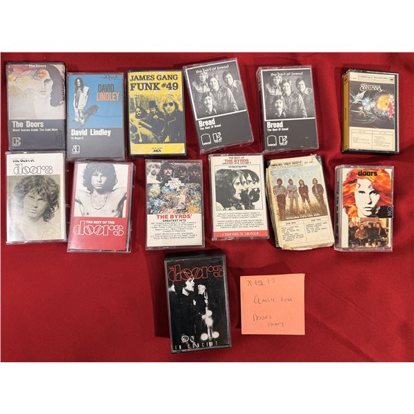 Classic Rock Cassette Lot of 13 w/ Doors, Bread, The Byrds, Santana & More