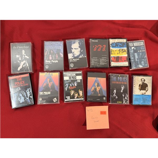 Classic Rock Cassette Lot of 12 w/ The Police, Van Morrison, Deep Purple & More