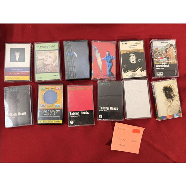 Classic Rock Cassette Lot of 12 w/ Taling Heads, David Bowie, Peter Gabriel & More