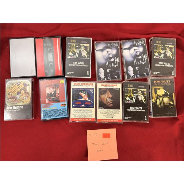 Folk & Singer-Songwriter Cassette Lot of 12 w/ Tom Waits, Leonard Cohen, Bruce Cockburn & More