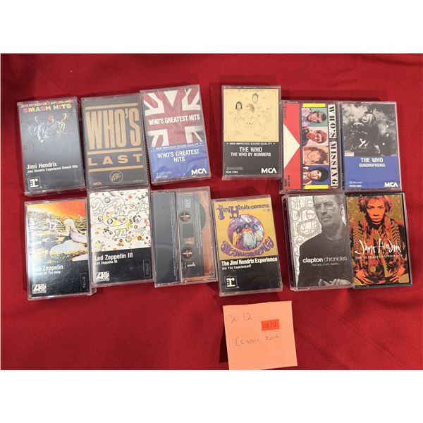 Classic Rock Cassette Lot of 12 w/ Taling Heads, David Bowie, Peter Gabriel & More