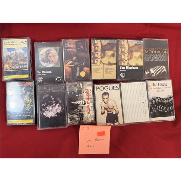 Van Morrison & The Pogues Cassette Lot of 12 w/ Moondance, Poguetry in Motion & More