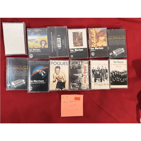 Van Morrison & The Pogues Cassette Lot of 12 w/ Tupelo Honey, Peace and Love & More