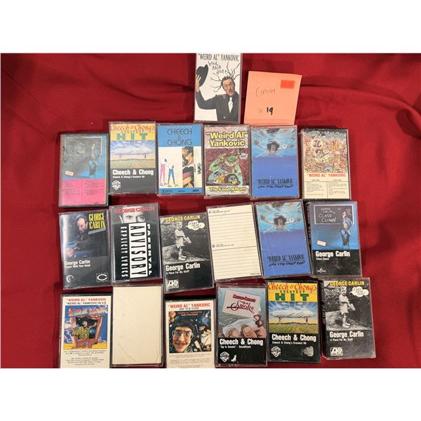 Comedy Cassette Lot of 19 w/ Weird Al Yankovic, Cheech & Chong, George Carlin