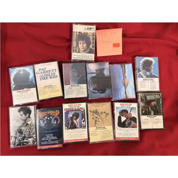 Bob Dylan Cassette Lot of 13 w/ Greatest Hits, The Basement Tapes, Slow Train Coming & More