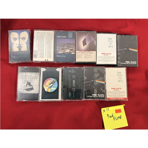 Pink Floyd Cassette Lot of 11 w/ The Dark Side of the Moon, The Wall, Works & More