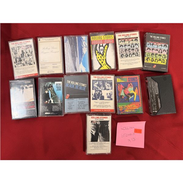 The Rolling Stones Cassette Lot of 13 w/ Some Girls, Black and Blue, Dirty Work & More