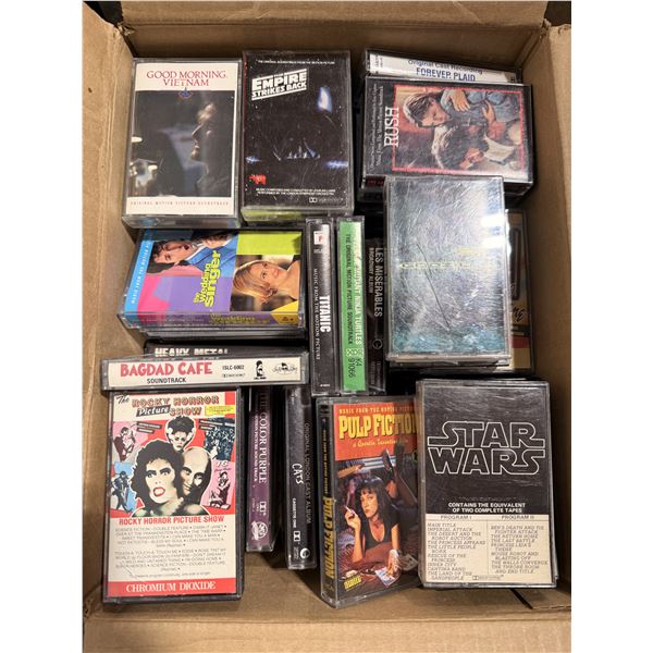Bulk Lot of Movie & TV Soundtrack Cassettes w/ Star Wars, Pulp Fiction, Wayne's World & More