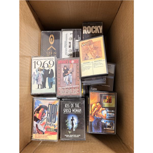 Bulk Lot of Movie & TV Soundtrack Cassettes w/ Indiana Jones, Stand by Me, The Iron Man & More