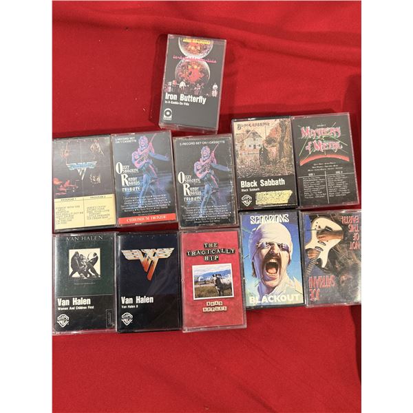 Heavy Metal / Hard Rock Cassette Lot of 11 w/ Ozzy Osbourne, Black Sabbath, Van Halen & More