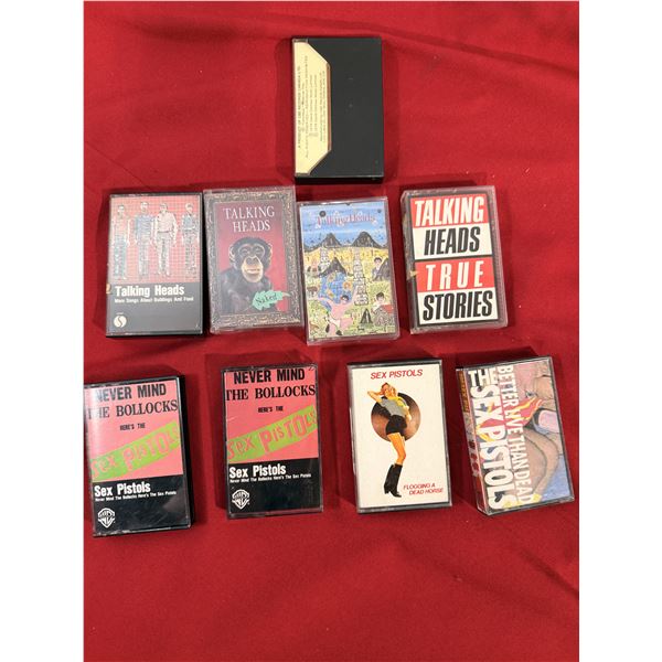 Punk / Classic Rock Cassette Lot of 9 w/ Sex Pistols, Talking Heads, David Gilmour