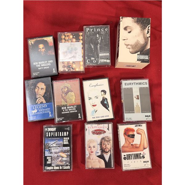 Rock / Pop / Reggae Cassette Lot of 11 w/ Prince, Bob Marley, Supertramp, Eurythmics