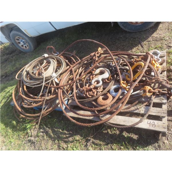 2 Pallets of Heavy-Duty Cable with Hooks and Rings