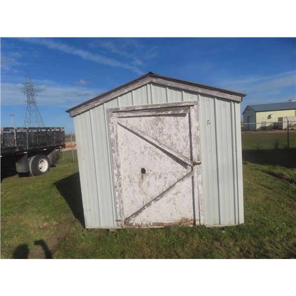 Sheet Metal Yard Shed 8' × 12' on Treated Skids