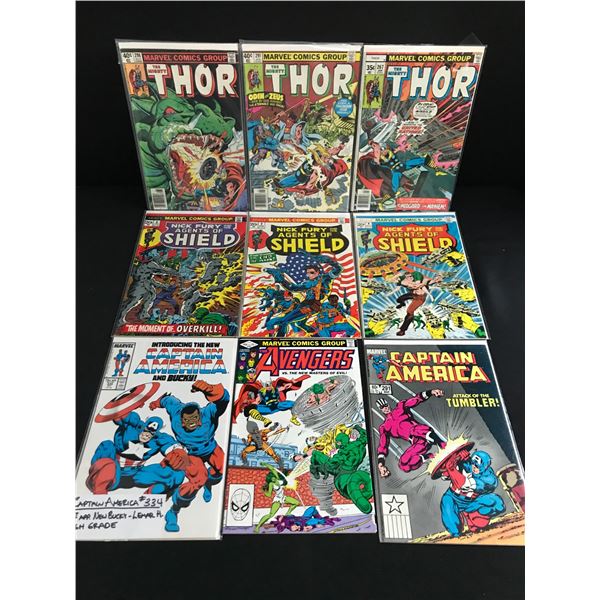 LOT OF 9 MIXED TITLE MARVEL COMICS