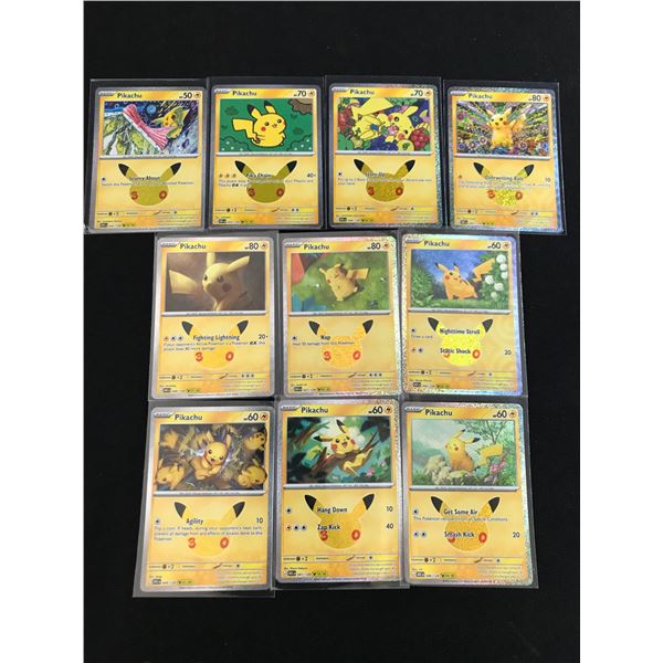 LOT OF 10 POKEMON TCG PIKACHU TRADING CARDS