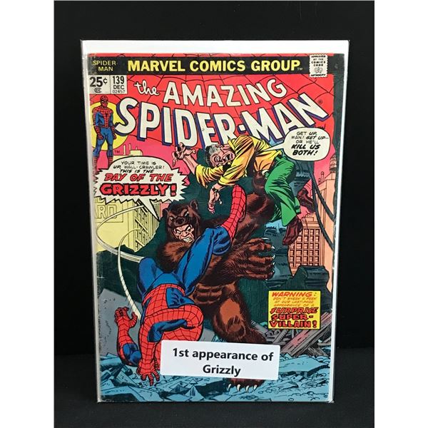 THE AMAZING SPIDERMAN #139 1ST APP OF GRIZZLY - MARVEL COMICS