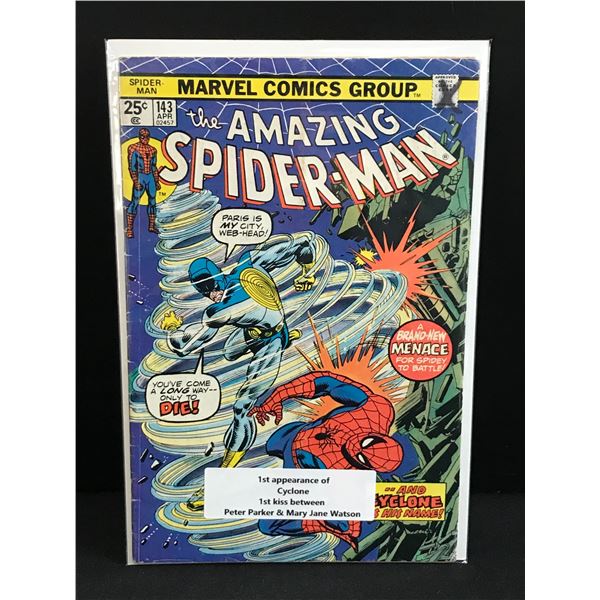 THE AMAZING SPIDERMAN #143 1ST APP OF CYCLONE - MARVEL COMICS