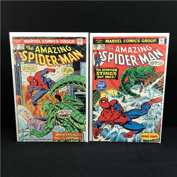 LOT OF 2 AMAZING SPIDERMAN COMICS #145 - #146 - MARVEL COMICS