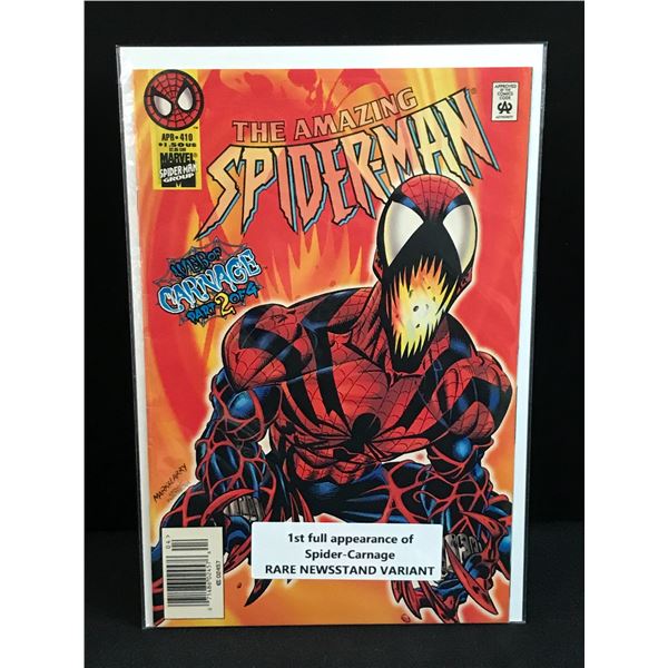 THE AMAZING SPIDERMAN #410 1ST FULL APP OF SPIDER-CARNAGE NEWSSTAND VARIANT - MARVEL COMICS