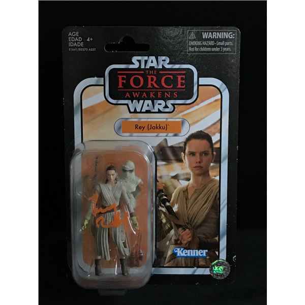 DAISY RIDLEY SIGNED REY STAR WARS ACTION FIGURE - KB COA