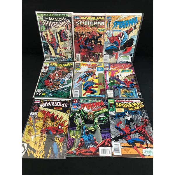 LOT OF 9 SPIDERMAN COMICS - MARVEL COMICS