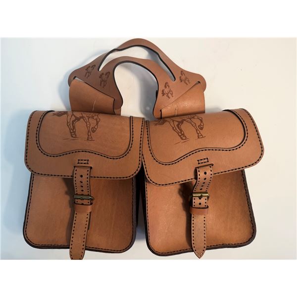Custom Leather Saddle Horn Bags