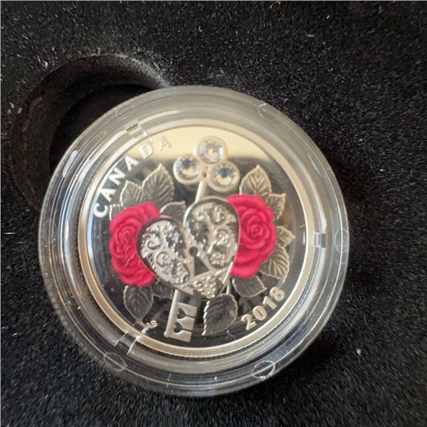 2018 Royal Canadian Mint $3 Fine Silver Coin Celebration of Love with Box