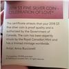 Image 4 : 2018 $3 Fine Silver Coin Celebration of Love 99.99% Pure Silver Canada