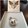Image 1 : 2017 Canada $3 Fine Silver Coin Monarch Butterfly Swarovski Crystal Ode to Love