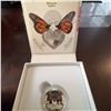 Image 1 : 2017 Canada $3 Fine Silver Coin Monarch Butterflies Swarovski Crystal 27mm