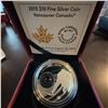 Image 1 : 2015 $10 Fine Silver Coin Royal Canadian Mint Vancouver Canucks NHL 99.99% Pure Silver