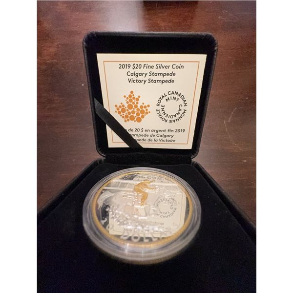 2019 $20 Fine Silver Coin Calgary Stampede Victory by Royal Canadian Mint
