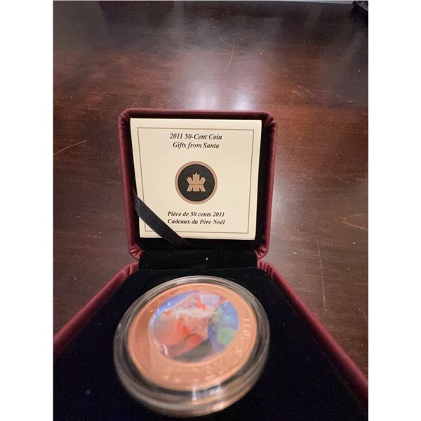2011 Canada 50-Cent Coin Gifts from Santa Lenticular, Boxed, 35mm, Susanna Blunt Design