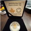 Image 2 : 2014 Canada $5 Fine Silver Coin Flowers in Canada Tulip Niobium Core, Box & COA