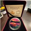 Image 1 : 2017 $15 Fine Silver Coin Sunset Canoeing Great Canadian Outdoors RCM 99.99% Pure Silver