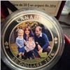 Image 2 : 2016 $20 Fine Silver Coin A Royal Tour Royal Canadian Mint Boxed With COA