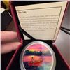 Image 3 : 2017 $15 Fine Silver Coin Royal Canadian Mint Sunset Canoeing 99.99% Pure