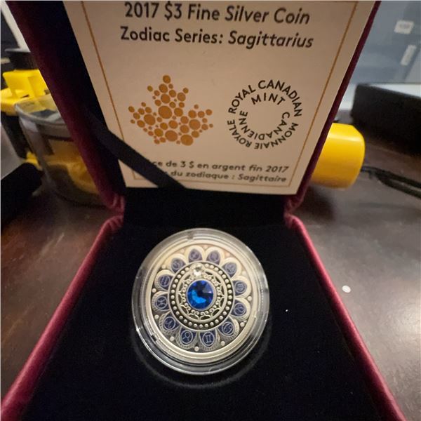 2017 $3 Fine Silver Coin Zodiac Series Sagittarius Royal Canadian Mint