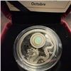 Image 3 : 2016 Royal Canadian Mint $5 Fine Silver Coin Birthstones October Opal Inlay