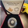 Image 1 : 2018 $5 Fine Silver Coin Royal Canadian Mint Birthstones April with Swarovski Crystal