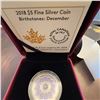 Image 1 : 2018 $5 Royal Canadian Mint Fine Silver Birthstone Coin December 7.96g